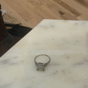 Elegant Sterling Silver Ring with Faceted Moonstone